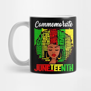 Womens Juneteenth Afro Woman Black Queen African American Melanin Mug